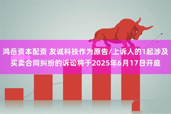 鸿岳资本配资 友诚科技作为原告/上诉人的1起涉及买卖合同纠纷的诉讼将于2025年6月17日开庭