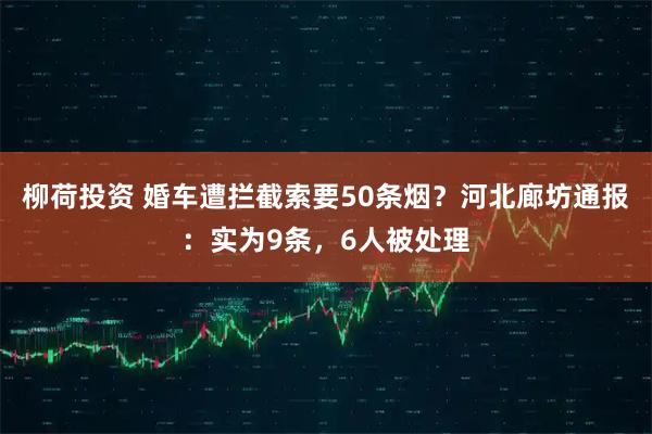 柳荷投资 婚车遭拦截索要50条烟？河北廊坊通报：实为9条，6人被处理