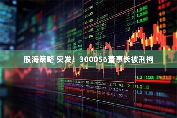 股海策略 突发！300056董事长被刑拘
